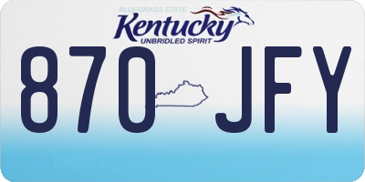 KY license plate 870JFY