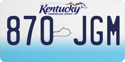 KY license plate 870JGM