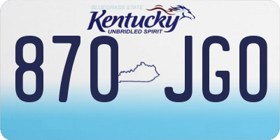 KY license plate 870JGO