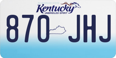 KY license plate 870JHJ