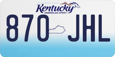 KY license plate 870JHL