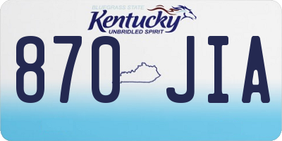 KY license plate 870JIA