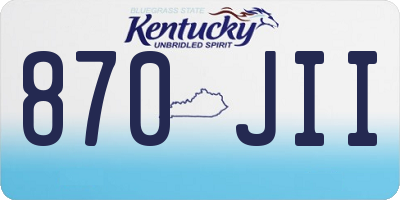 KY license plate 870JII