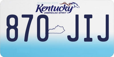 KY license plate 870JIJ