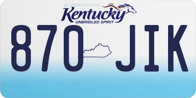 KY license plate 870JIK