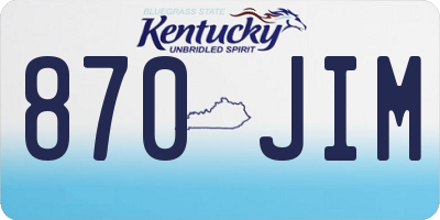 KY license plate 870JIM