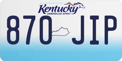 KY license plate 870JIP