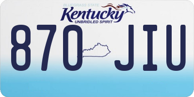 KY license plate 870JIU