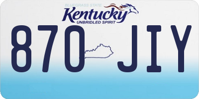 KY license plate 870JIY