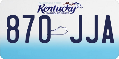 KY license plate 870JJA