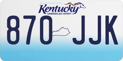 KY license plate 870JJK