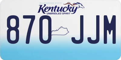 KY license plate 870JJM
