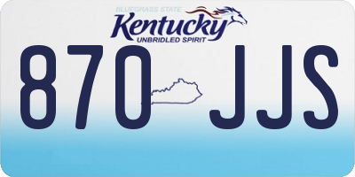 KY license plate 870JJS