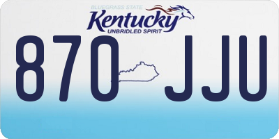 KY license plate 870JJU