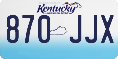 KY license plate 870JJX