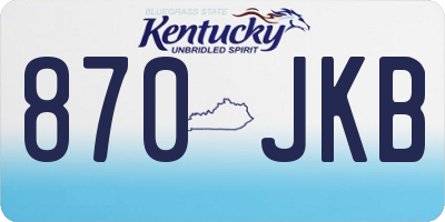 KY license plate 870JKB