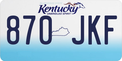 KY license plate 870JKF