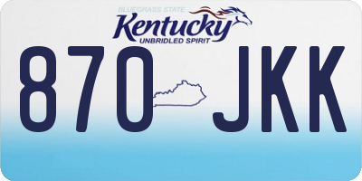 KY license plate 870JKK