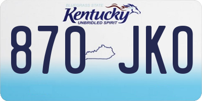 KY license plate 870JKO