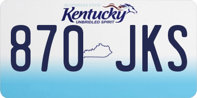 KY license plate 870JKS