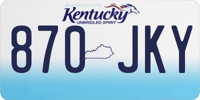 KY license plate 870JKY
