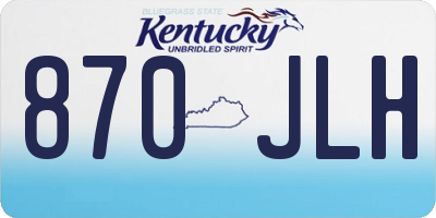 KY license plate 870JLH