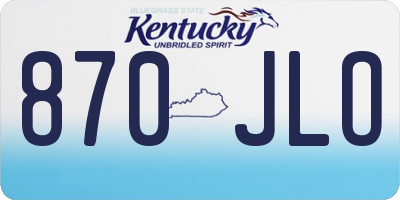 KY license plate 870JLO