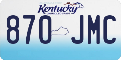 KY license plate 870JMC