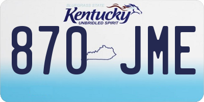 KY license plate 870JME