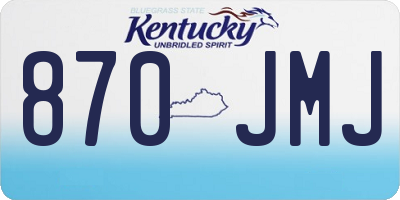 KY license plate 870JMJ