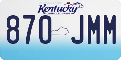 KY license plate 870JMM