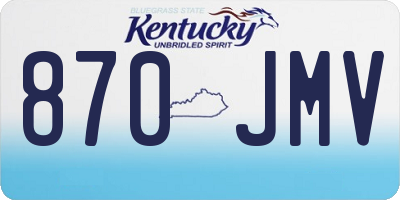 KY license plate 870JMV