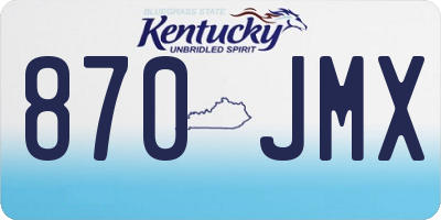 KY license plate 870JMX