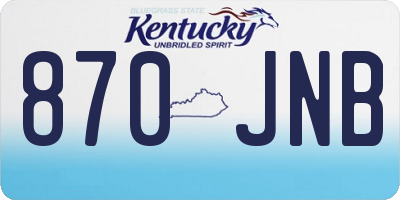 KY license plate 870JNB