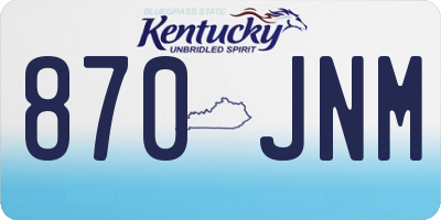 KY license plate 870JNM