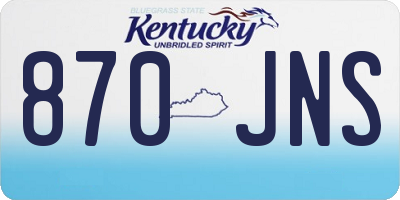KY license plate 870JNS