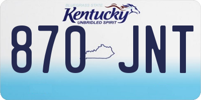 KY license plate 870JNT