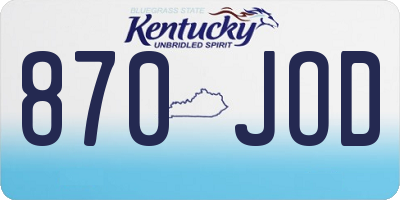 KY license plate 870JOD