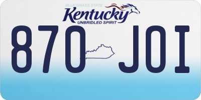 KY license plate 870JOI