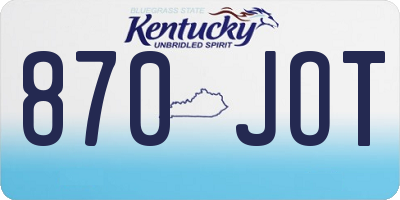 KY license plate 870JOT