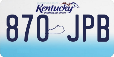 KY license plate 870JPB