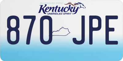 KY license plate 870JPE