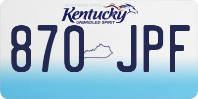 KY license plate 870JPF