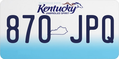 KY license plate 870JPQ
