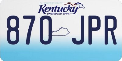 KY license plate 870JPR