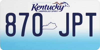 KY license plate 870JPT