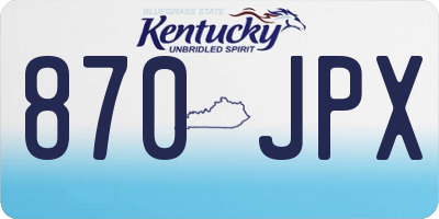 KY license plate 870JPX