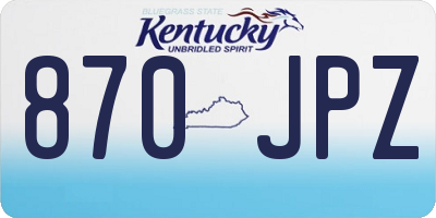 KY license plate 870JPZ
