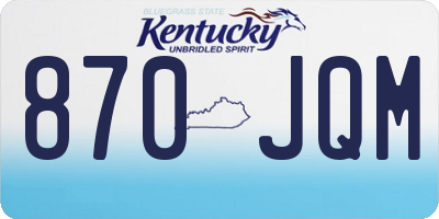 KY license plate 870JQM