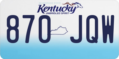 KY license plate 870JQW